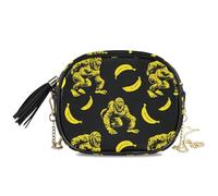 KLL Angry Monsters Sac à bandoulière pour homme avec fentes pour cartes de crédit Motif bananes Noir/jaune/noir