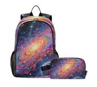 KLL Art Colorful Planet Sac à dos avec boîte à déjeuner pour garçons (scénario) Sacs d'école pour garçons 9-10 ans