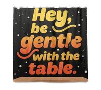 KLL Be Gentle with The Table Rideau de douche décoratif imperméable en polyester pour salle de bain avec crochet - Lavable en machine - Pour salle de bain de ferme, décoration d'automne, décoration