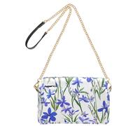 KLL Beauty Spring Blue Iris Flowers Sacs à bandoulière tendance pour femme en cuir végétalien sacs à main imperméables pour femme