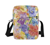 KLL Beauty Spring Flowers Tennessee Iris Petit sac à bandoulière en cuir végétalien pour homme Sac à main de shopping pour voyage