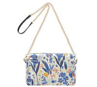 KLL Bleu Iris Fond Blanc Moderne Scandinave Mode Petits Sacs à Bandoulière en Cuir Végétalien Sac à Main pour Femme Sac à Main Imperméable