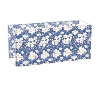 KLL Blue-FLOWERs Porte-stylo de bureau en acrylique transparent à 4 compartiments pour coiffeuse de chambre à coucher et fournitures de bureau