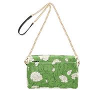 KLL Carnation Lace Grass Green Fashion Sacs à bandoulière pour femme en cuir végétalien croisé Sac à main imperméable