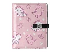 KLL Carnet de notes ligné en cuir pour voyage - Couverture imperméable - Dinosaures mignons - 17 x 24 cm