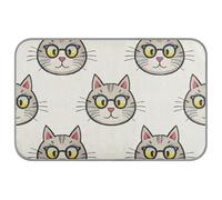 KLL Cartoon Can Love Glasses of Grey Cat Summer Cooling Mat for Dogs Extra Self Cooling Outdoor Dog Mat for Rabbit Inside Essentials Tapete Frio para Perros M