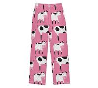 KLL Cartoon Cute Cow Pink Boy Pyjama Pant Elastic Waist Little Boys Pyjama Lounge Pants Boys Christmas Pyjama Pants 13-14Y