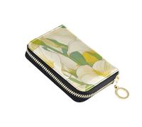 KLL Chic Calla Lily - Portefeuille pour cartes de crédit en cuir jaune citron vert clair pour homme avec 9 emplacements pour cartes et blocage RFID avec fermeture éclair
