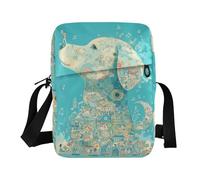 KLL Collage Art Style Golden Retriever Dog Chidlikes Sac à bandoulière pour femme en cuir végétalien Petit sac à bandoulière pour femme Shopping Sac à main pour femme
