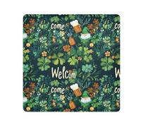 KLL Collection Happy St. Patrick's Day Clover Lucky Green Trousse de maquillage auto-adhésive en tissu pour accessoires de toilette, Collection Happy St Patrick Trèfle Lucky Green, 13.8x13.8in