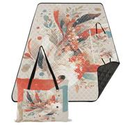 KLL Couverture de plage élégante en forme d'aileron de poisson rouge, imperméable, résistante au sable pour 8 à 10 adultes, couverture de concert manta de playa anti