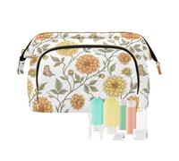 KLL Dahlia_butterfly_william_morris_pattern Trousse de maquillage étanche pour femme Porte-monnaie pour produits de toilette