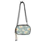 KLL Daisy Green Floral Sac à bandoulière pour femme avec bandoulière réglable Noir