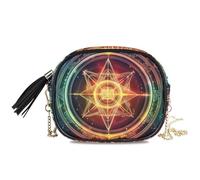 KLL Dreamy Color Sac à main à bandoulière avec sangle réglable Motif pentacles de tarot