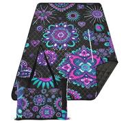 KLL Ensemble de panier de pique-nique imperméable et pliable en forme de cœur et de fleurs abstraites pour la famille, cadeau d'été, manta de pique-nique