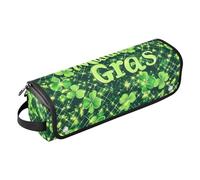 KLL Étui de voyage 2 en 1 pour fer à friser avec tapis de fer, outils chauffants, sac de voyage organisateur pour fer à friser, fer à lisser, sèche-cheveux plat, grille vert St Green Trèfle à pois