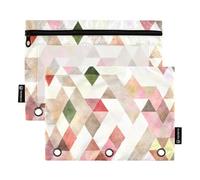 KLL Fashion Geometry Trend Lot de 15 trousses à crayons pour classeurs à 3 anneaux avec trous de reliure pour étudiants, maison, voyage, cartes de voyage, Tendance géométrie de mode (15), 1 sizex2,