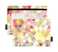 KLL Fashion Geometry Trend Lot de 58 trousses à crayons pour classeur à 3 anneaux avec 3 trous pour bureau, maison, voyage, cartes, Tendance géométrie de mode (58), 1 sizex2, Dessin animé