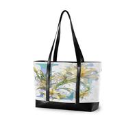 KLL Floralmorphic Lettre L Lys Blanc Fleur Aquarelle Style Essentiel Sacs pour ordinateur portable avec fermeture éclair Sac fourre-tout pour le travail Grand sac à main pour vol avec bolso à couches
