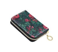 KLL Flower Power Part Portefeuille en cuir pour homme avec portefeuille Cion bloquant les RFID et fermeture éclair