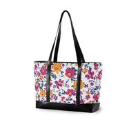 KLL Fragmented Colorful Flowers Fashion Bag for laptop with zipper tote bag with zipper big Handbag for mom with bolso de trabajo para mujer