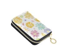 KLL Fresh Spring Portefeuille en cuir pour homme avec fermeture éclair Motif fleurs colorées