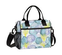 KLL Fresh Spring Simple Colorful Flowers Thermal Adult Lunch Box with Shoulder Strap Lunch Bags for Teen for Office lonchera de Trabajo para Mujer