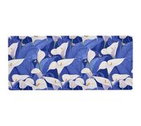 KLL Grand tapis de souris Safari Calla Lily bleu roi pour bureau - Grand tapis de souris pour bureau - 80 x 30 cm