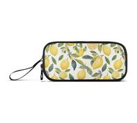 KLL Grande trousse à crayons d'été jaune citron en nylon grande capacité pour l'école papeterie sac pour adolescents lycéens