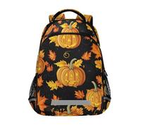 KLL Halloween Automne Citrouille Automne Feuille d'érable Sac à dos en gros pour enfants avec grand sac à livres pour l'école de 1ère année garçons filles mochilas para ni ? as de 10 a ?os