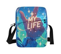 KLL Hand Gesture Two Fingers Up My Life Sac à bandoulière en cuir végétalien pour homme Sac à bandoulière décontracté pour femme