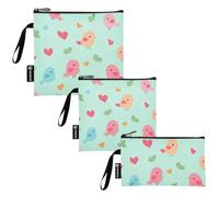 KLL Happy Cartoon Bird Lot de 3 sacs à sandwich réutilisables multi-usage pour articles de voyage, organisation de la maison