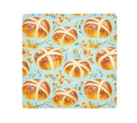 KLL Happy Easter Hot Cross Buns Pochettes autocollantes pour articles de toilette en tissu de maquillage Organiseur pour objectif d'appareil photo Maquillage pour femme, Happy Easter Hot Cross Buns,
