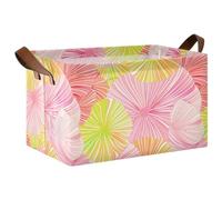KLL James Style Lot de 2 paniers de rangement en tissu avec poignées pour maquillage, livres, étagères, salon Rose Jaune