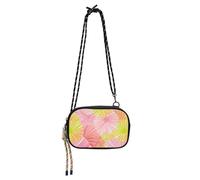 KLL James Style Tie-dye Sac à bandoulière rose jaune pour appareil photo avec sangle réglable Petit sac à main noir Take a walk