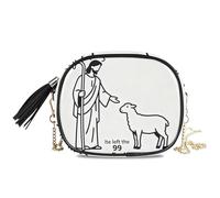 KLL Jesus Faith He Left The 99 To Find Me Portefeuille à bandoulière confortable pour homme avec fentes pour cartes de crédit Petit sac à bandoulière pour faire du shopping