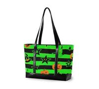KLL Joli diable vert pour Halloween, sacs d'ordinateur tendance avec fermeture éclair, sac fourre-tout pour enseignant, grand sac à main pour voyage avec tablette bolsa para computadora portatil mujer