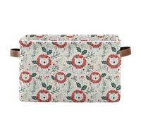 KLL Lot de 2 paniers de rangement imperméables en forme de lion blanc avec poignée robuste pour organiser les outils en tissu de 20 l et 20 l
