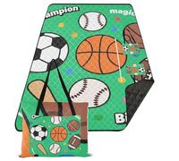 KLL Magic Ball Big Game Panier de football imprimé vert imperméable Ensemble de pique-nique pliable Couverture de pique-nique portable pour la famille Cadeau d'été mantas para parques