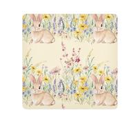 KLL Mignon lapin Pâques magique auto-adhésif pochettes cosmétiques tissu organisateur Wrap Camera Lens Wrapper pour l'organisation, Lapin mignon de Pâques, 13.8x13.8in