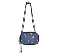 KLL Mini sac à bandoulière rouge et jaune à pois violets pour homme avec fentes pour cartes de crédit, petit sac à bandoulière Take a walk