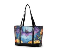 KLL Nightmare Halloween Chauve-souris Jack-o'-Lantern Citrouille Sac fourre-tout pour ordinateur portable avec fermeture éclair Sac de voyage Grand sac à main pour l'école avec bolsa à couches pour