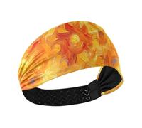 KLL Orange Burning Sun - Bandeau de cheveux antidérapant pour femme - Bandeau extensible pour entraînement - Maquillage - Volley-ball