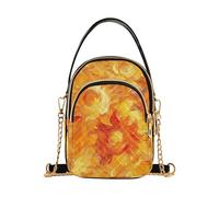 KLL Orange Burning Sun Sac à bandoulière tendance pour femme avec plusieurs poches pour les voyages