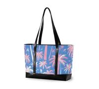 KLL Palm Tree Peach Blue Aquarelle Sac pour ordinateur portable avec fermeture éclair 14 pouces Grand sac à main pour maman avec tablette maletín para laptop mujer