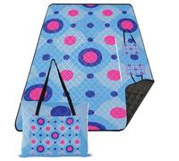 KLL Panier de pique-nique imperméable à pois tendance bleu pêche couverture de plage pour l'extérieur grande couverture de concert pour femme en plein air couverture manta para parc