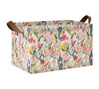 KLL Paniers de rangement rectangulaires impressionnistes avec poignées pour organiseurs de vêtements et lot de 2 paniers de rangement pour organiseurs de vêtements et lot de 2 cestas para organizar ba