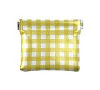KLL Petit porte-monnaie fantaisie en cuir synthétique pour mère et sœur, panneau à carreaux de buffle jaune, 11 cm (L) x 9,5 cm (l) x 1 cm (H), imprimé, Planche à carreaux jaune Buffalo, 4.33"(L) x