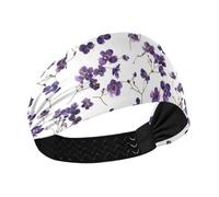 KLL Petits bandeaux de sport rafraîchissants à fleurs violettes pour femmes bandeaux élastiques pour cheveux pour femmes pour sports athlétiques, randonnée, volley-ball
