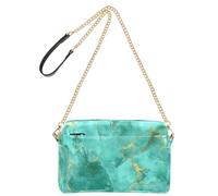 KLL Petits sacs à bandoulière tendance à texture de marbre vert pâle pour femmes, en cuir végétalien, sacs à bandoulière zippés, sacs à main à bandoulière pour femme